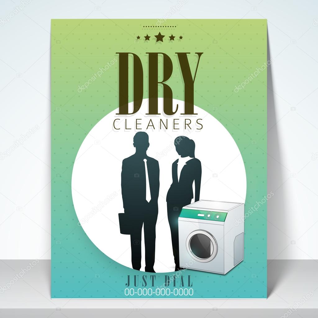 Dry cleaners flyer, banner or template.