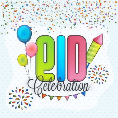 Eid Mubarak kutlama tebrik kartı tasarımı.