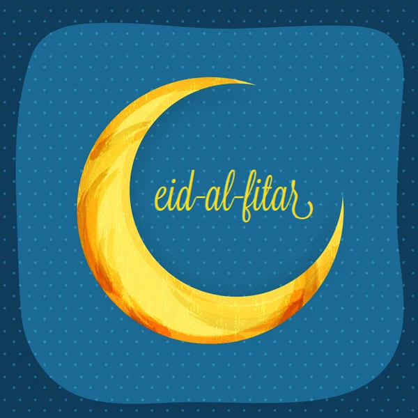 Eid celebração Mubarak com lua colorida crescente criativo . — Vetor de Stock