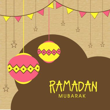 Tebrik kartı için Ramazan Mubarak fener ile.