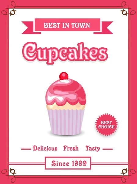 Karta menu, ulotki lub broszura cupcakes. — Wektor stockowy