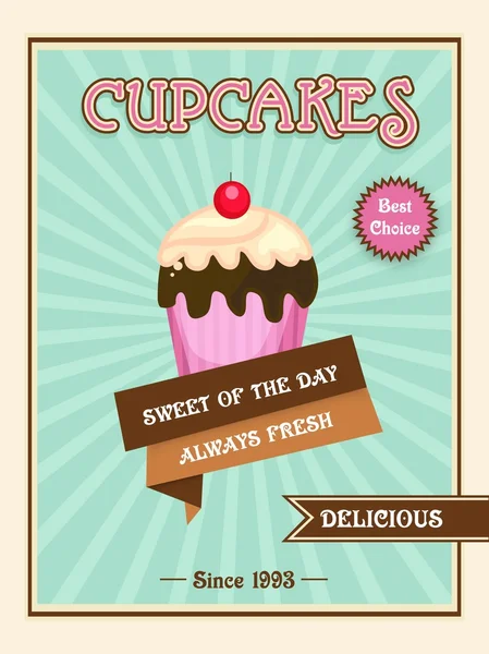 Menukaart, flyer of brochure voor cupcakes. — Stockvector