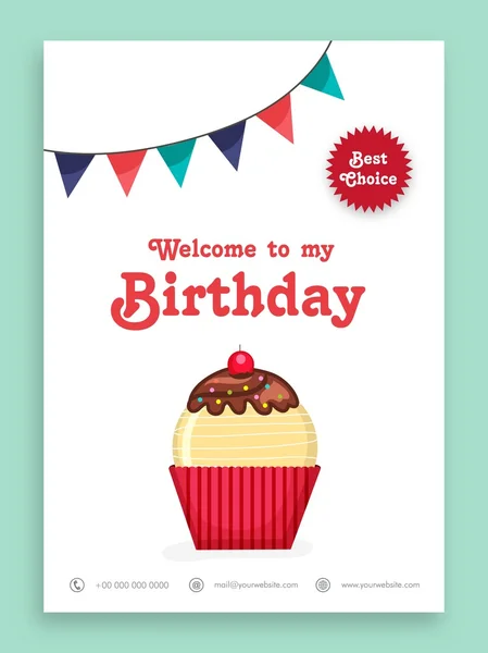Cartão de convite para festa de aniversário — Vetor de Stock
