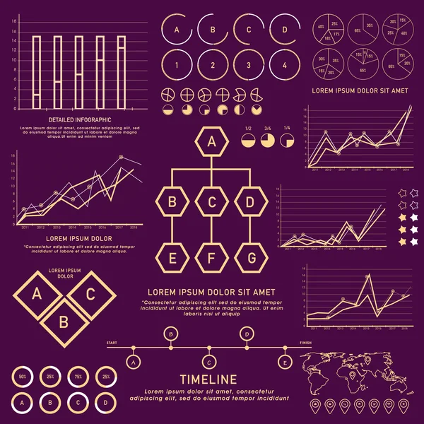 Gran conjunto de varios elementos infográficos para los negocios . — Archivo Imágenes Vectoriales