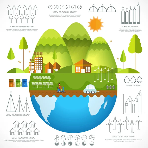 Kreative Ökologie Infografik Elemente Layout. — Stockvektor