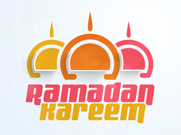 Diseño de tarjetas de felicitación para la celebración del Ramadán Kareem . — Vector de stock