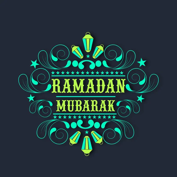 Floral begroeting of uitnodiging kaart voor Ramadan Mubarak. — Stockvector