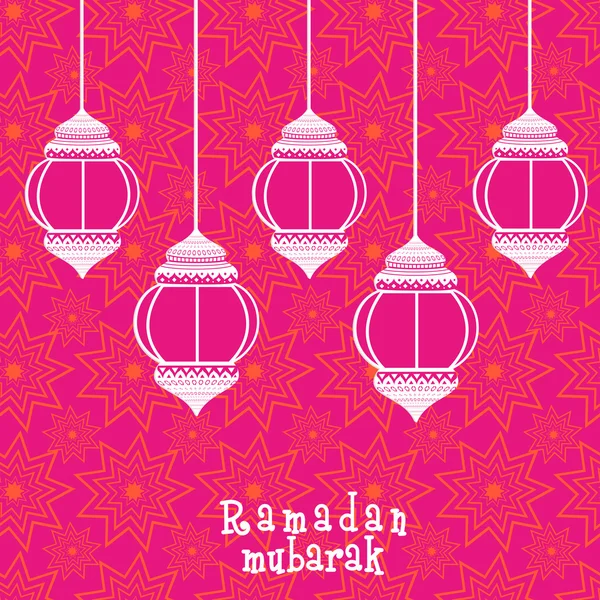 Kreative florale Laternen zum Ramadan-Mubarak-Fest. — Stockvektor