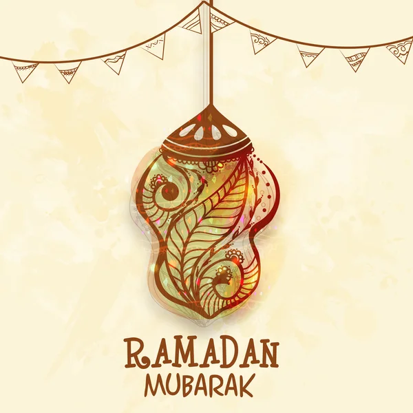 Creatieve floral lantaarn voor Ramadan Kareem viering. — Stockvector