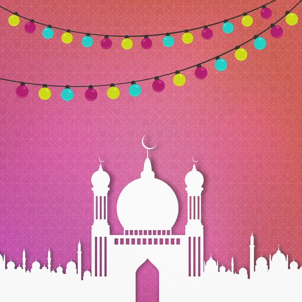 Piękny Meczet dla islamskich obchody festiwalu, Eid. — Wektor stockowy