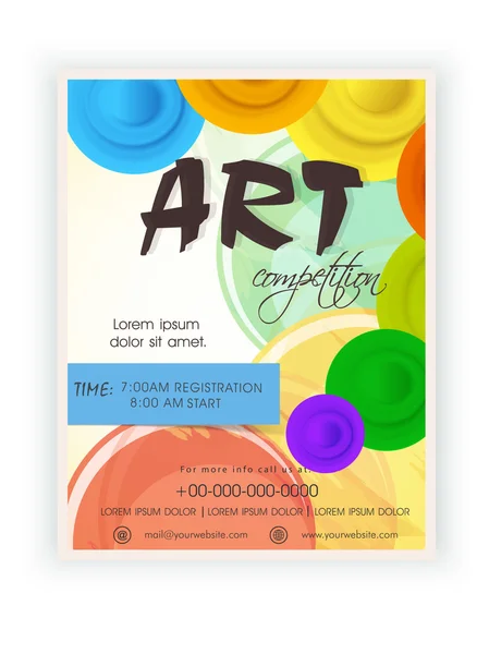 Template, brochure or flyer design for art competition. Stock Illustration
