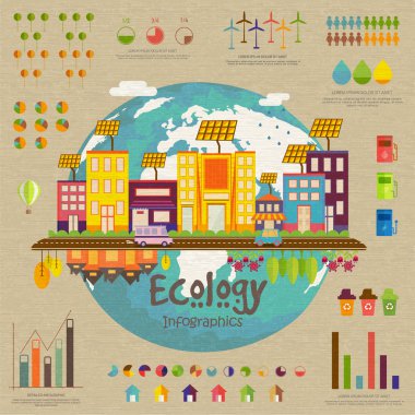 Ekoloji Creative Infographic şablonu düzeni.