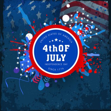 Sticker, tag or label for American Independence Day celebration. clipart