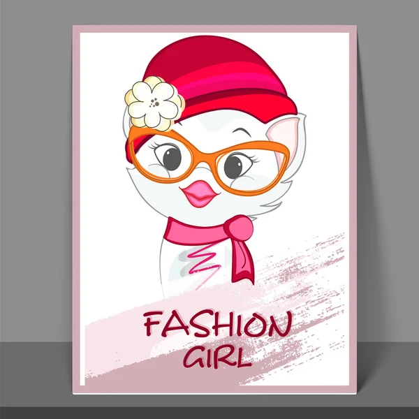 Φέιγ βολάν, banner ή πρότυπο σχέδιο μόδας κορίτσια. — Διανυσματικό Αρχείο