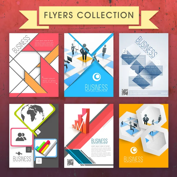 Collection de flyers d'affaires élégants . — Image vectorielle