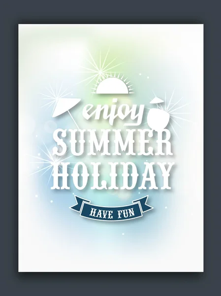 Plantilla, pancarta o folleto para las vacaciones de verano . — Vector de stock