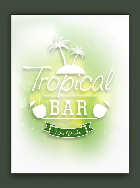 Flyer, template or brochure for tropical bar. — Stock Vector