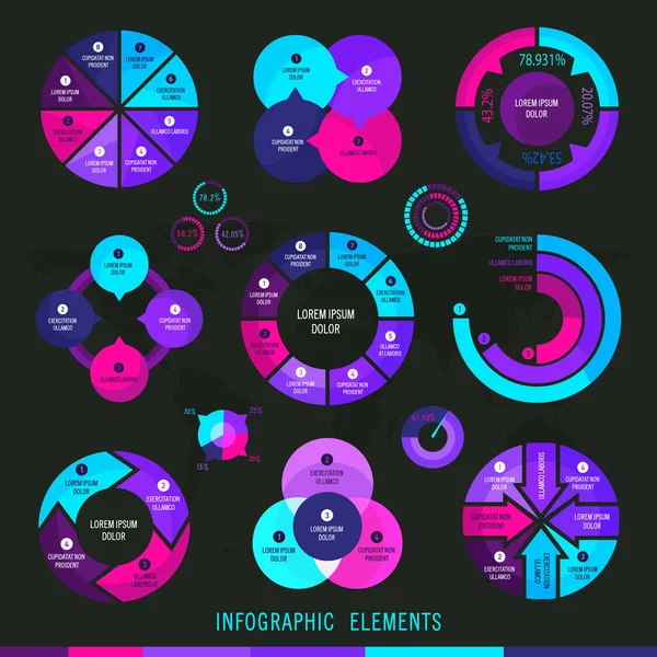 Grande conjunto de elementos infográficos de negócios criativos . — Vetor de Stock