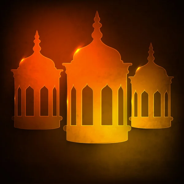 Arabischer Text mit Moschee für Ramadan Kareem. — Stockvektor