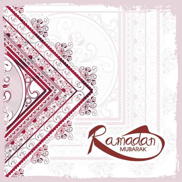 Tarjeta de felicitación floral para la celebración del Ramadán Kareem . — Vector de stock
