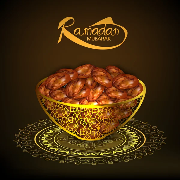 Dulces fechas para la celebración del Ramadán Kareem . — Vector de stock