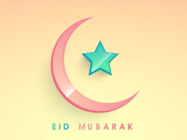 yaratıcı ay ve yıldız için eid mubarak kutlama.