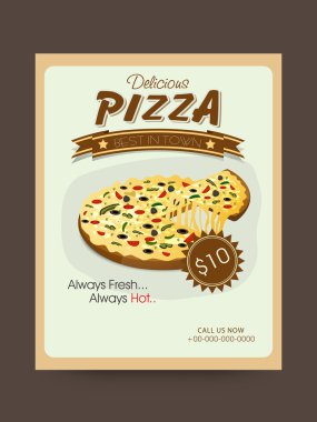 Menü kartı tasarımı pizza için.