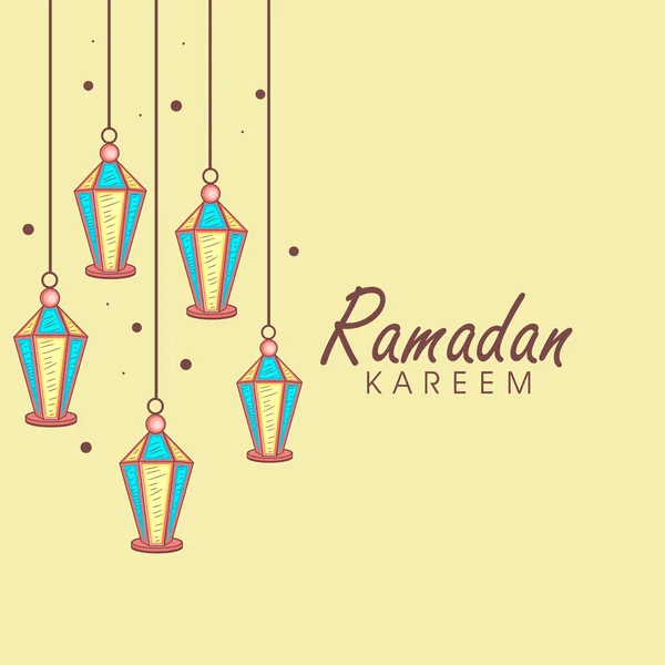 Biglietto di auguri per la celebrazione del Ramadan Kareem . — Vettoriale Stock