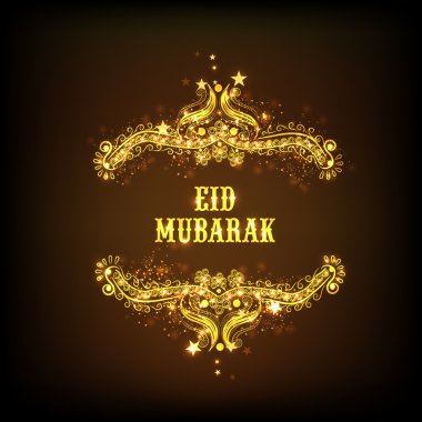 zarif çiçek tebrik kartı için eid mubarak kutlama.