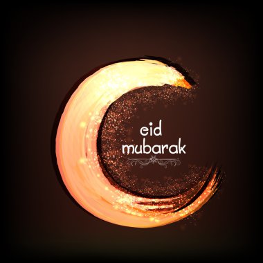 Creative glowing moon for Eid Mubarak celebration.  clipart