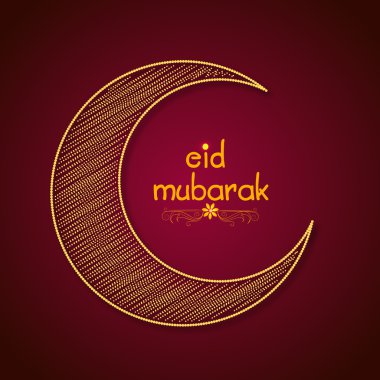 Altın Hilal için eid mubarak kutlama.