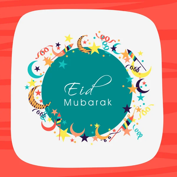 Stylish greeting card for Eid Mubarak celebration. — Stock Vector