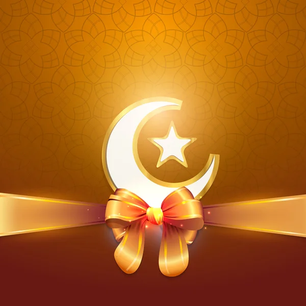 Hermosa tarjeta de felicitación con luna para la celebración del Eid . — Archivo Imágenes Vectoriales