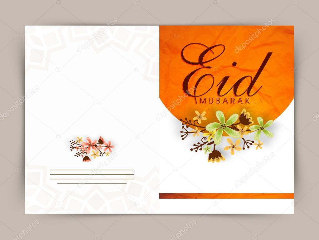 creative greeting card for eid mubarak celebration. 76123553