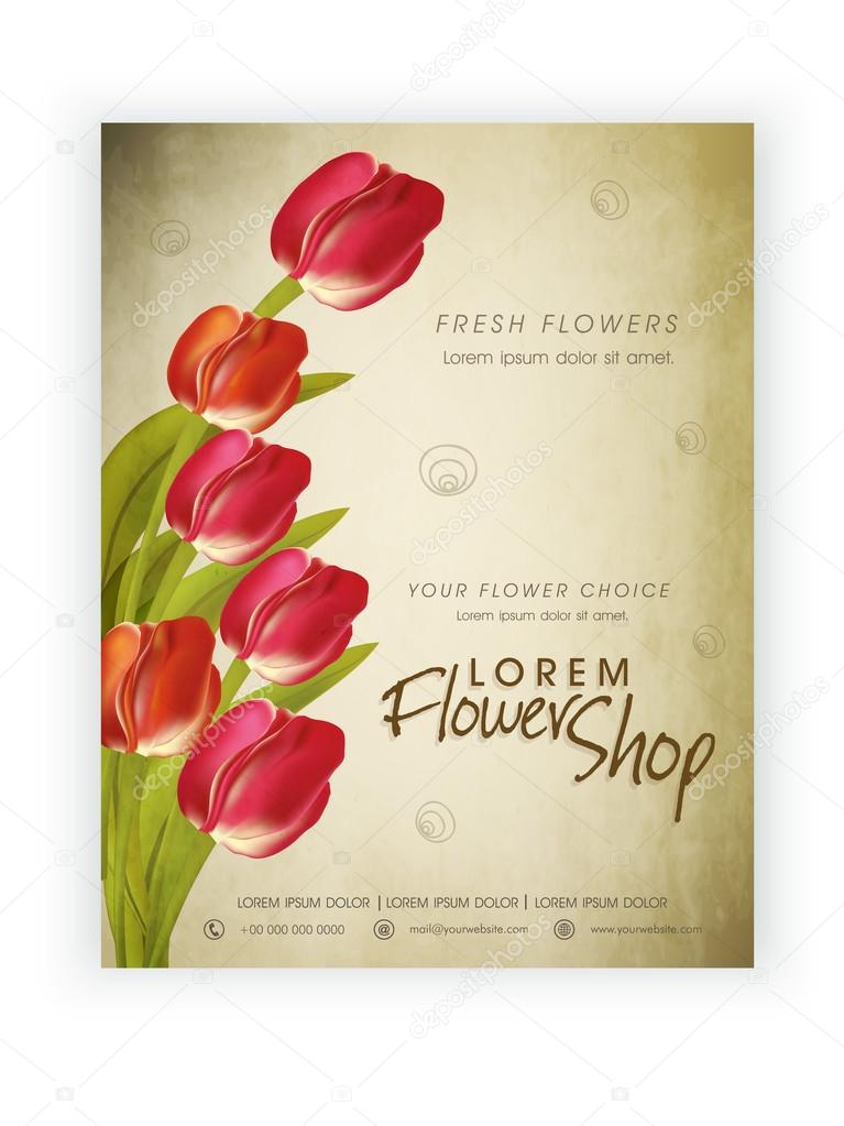 Flowers Shop flyer, banner or template.