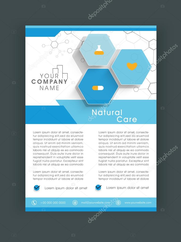 Stylish Natural Care flyer or template.