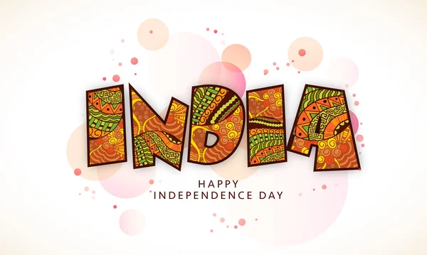 Kwiatowy tekst Indii dla indyjskich Dzień Niepodległości. — Wektor stockowy