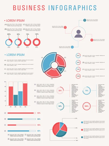 Iş infographics öğeleri kümesi. — Stok Vektör