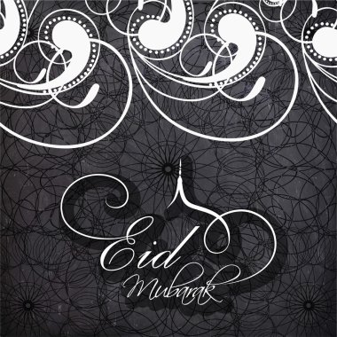 Eid Mubarak kutlama için tebrik kartı tasarımı.