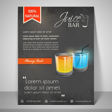 Stylish menu card or template design for Juice Bar.