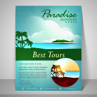 Stylish flyer, brochure or template for tourism.