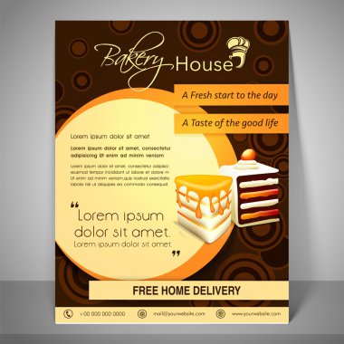 Stylish menu card design for Bakery House.