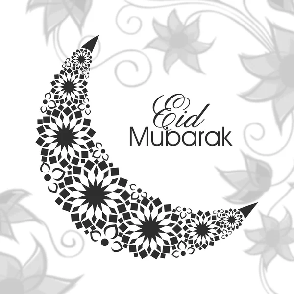 Floral wenskaart voor Eid festival viering. — Stockvector