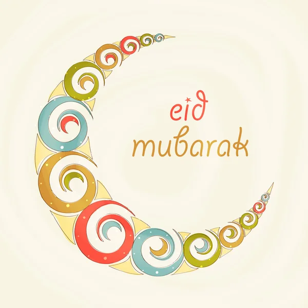 Beautiful crescent moon for Eid festival celebration. — Stock vektor