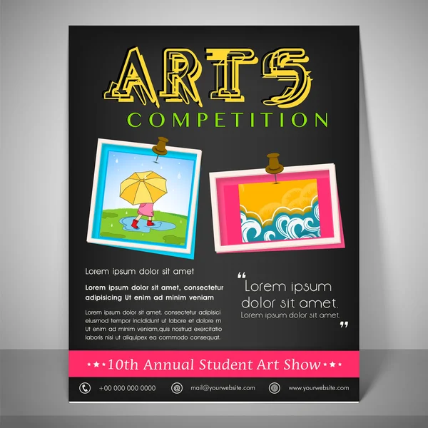 Poster, banner and flyer for art show. — Wektor stockowy