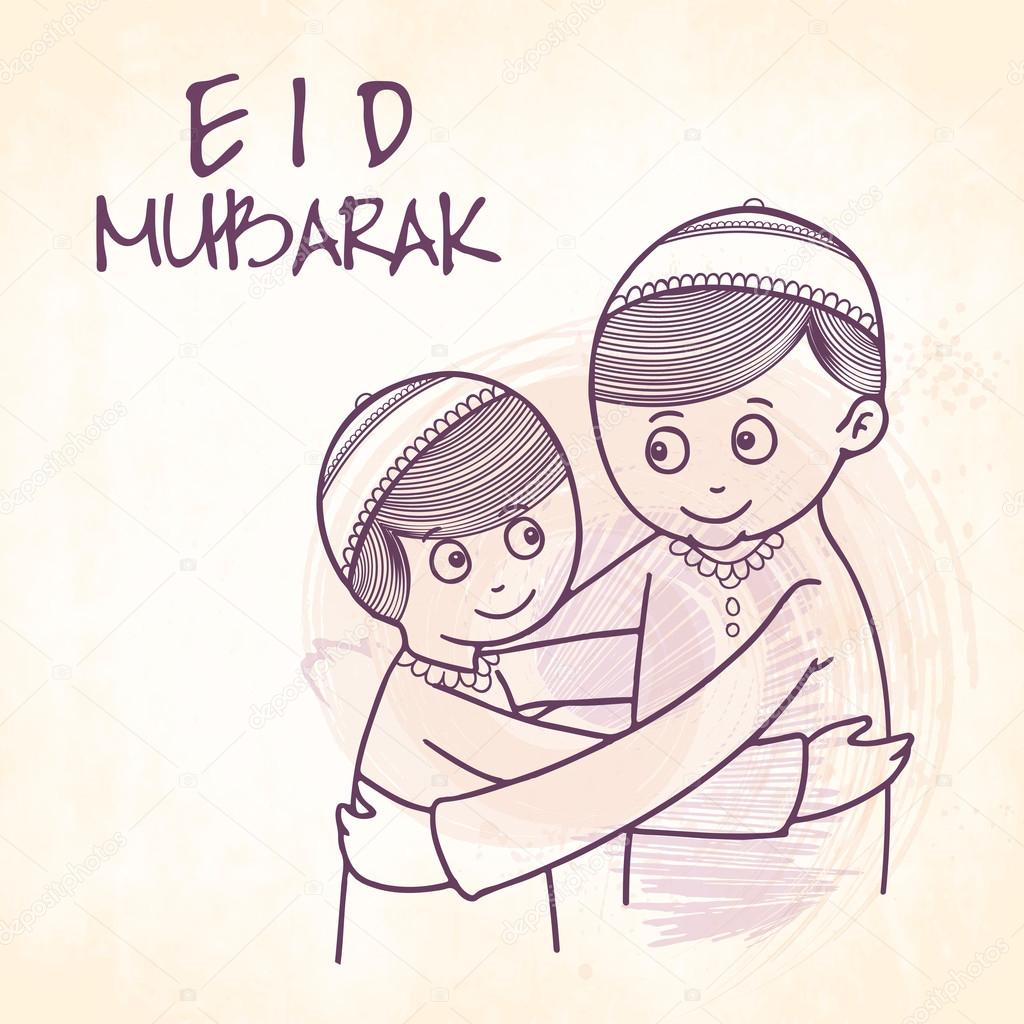 Muslim boys for Islamic community festival, Eid Mubarak celebrat