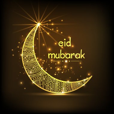 Eid Mubarak kutlama ile yaratıcı Hilal ay.