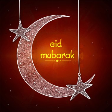 Crescent moon and star for Eid festival celebration.