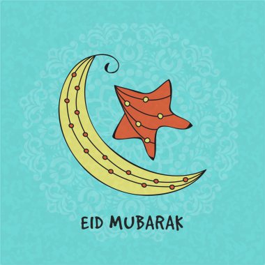 ay ve yıldız bayram kutlaması için tebrik kartı.