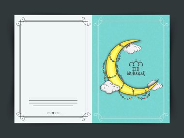 Eid Mubarak kutlama tebrik kartı tasarımı.